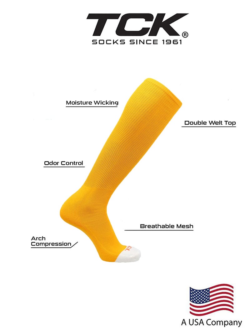 TCK Prosport Performance Tube Socks (Gold, Small) - Image 4